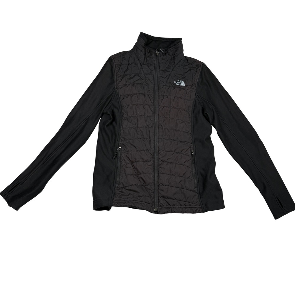 The North Face Hybrid Quilted Jacket Size L Black Primaloft Insulated Full Zip